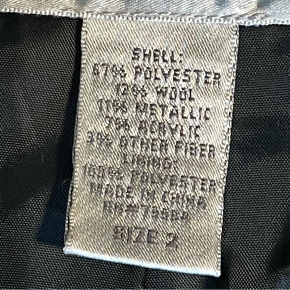 Chico's Sz 2 Jacket Metallic Silver Sophisticate Formal Evening Coletta jacket L - Picture 6 of 8